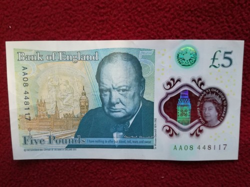 Aa08 note low - (five, pound)