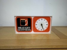 Rare and Genuine 60's 70's Retro Illuminated Draught Guinness Wall Clock