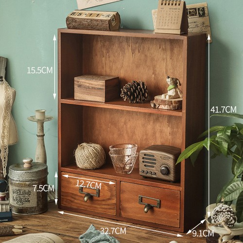 Vintage desktop wooden storage - vintage,