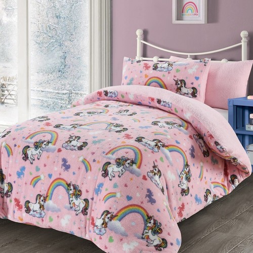Unicorn pattern teddy fleece - pattern,
