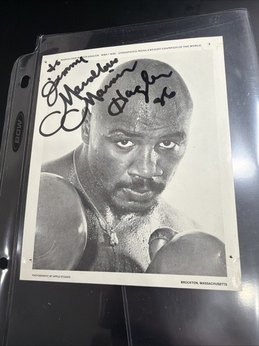 Marvin hagler signed - signed, photo
