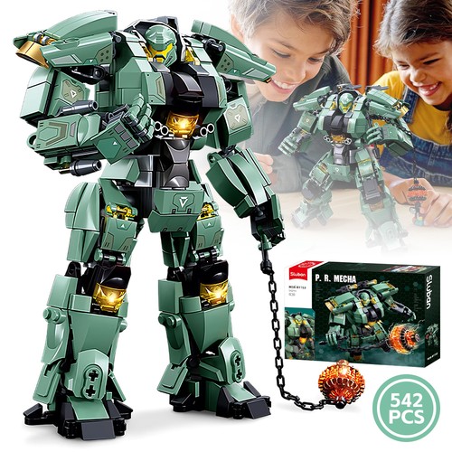 Large mecha warrior building - mecha,