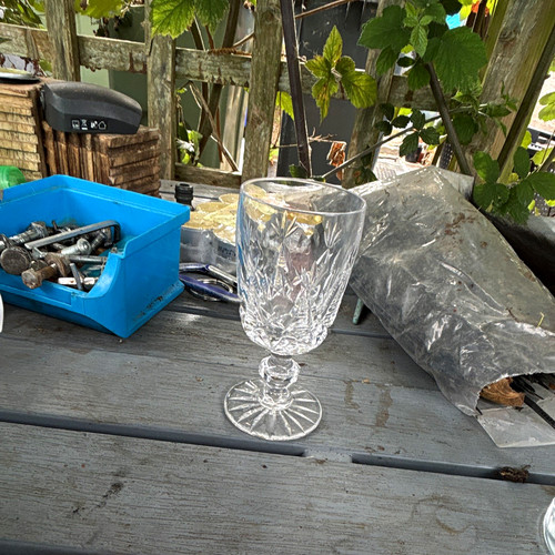 Clear cut decorated - clear, sherry