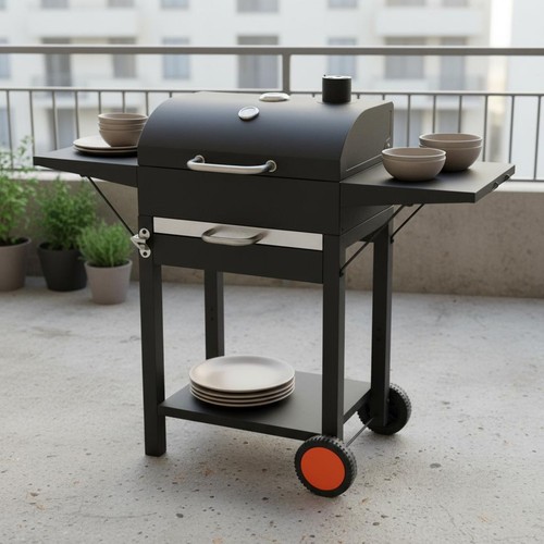Wheeled charcoal barbecue - wheeled,