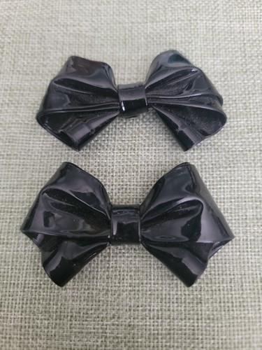 1960 black leather - black, bows