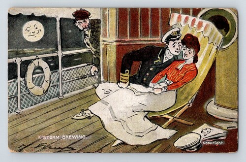 Comic postcard romance - comic, postcard:
