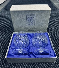Vintage Edinburgh Crystal Brandy Glasses 4-7/8 “ Tall The Continental Colection