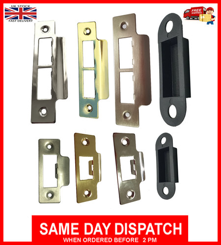 Door strike plate - plate, chrome