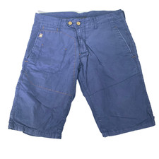 G-Star Raw Chino Omega Shorts W34 L12 Men's Blue Y2K Cotton Correct Line Pockets