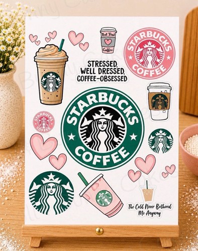 Starbucks edible cake toppers - starbucks,