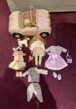 Our generation Doll, Retro Sports Cruiser Car, Dog And Outfits, VGC