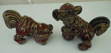 Fu Foo Lion dogs red / plum