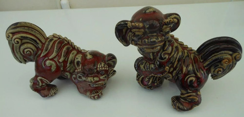 Foo lion dogs - red, /