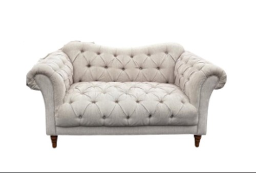 Tufted grey settee - tufted,