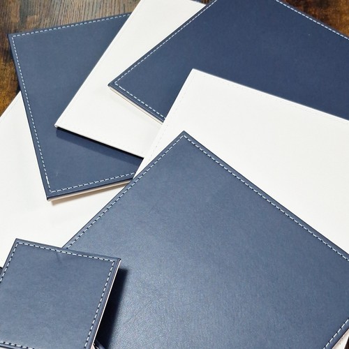 Stitched faux leather square - leather,