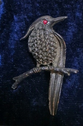Brooch kingfisher bird pewter - bird,
