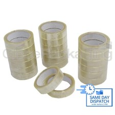 6 Rolls Clear Packing Tape 25mm x 66M 1" Cellotape FREE P&P