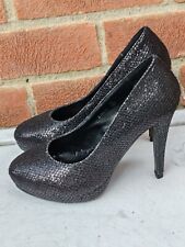 Krasceva Black Sparkly Stilleto Heel Pumps Shoes Size UK5 EU38 US7 VGC