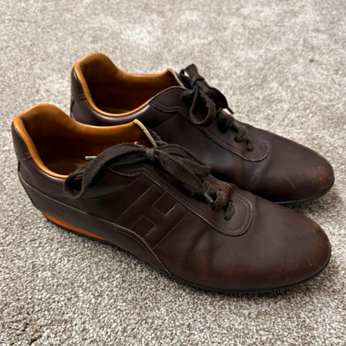 Hermès brown leather lace - hermès,