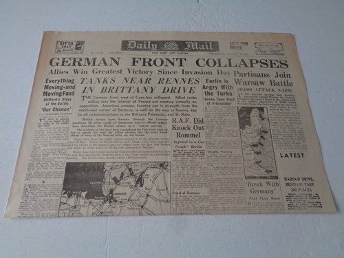 Ww2 wartime newspaper daily - newspaper,