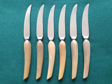 Vintage Ashberry Steak Knife x 6 Horn Handles