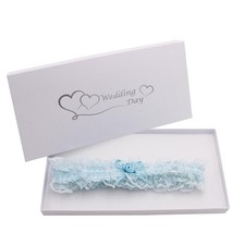 Boxed Wedding Day Garter Blue