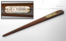 HMS Terrible, Antique Wooden Letter Opener Made from the Salvaged Teak.