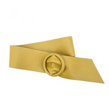 Mustard Leather Circle Buckle