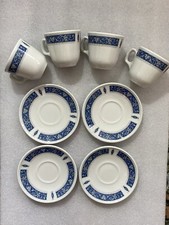 Steelite Hotel Ware 4 Saucers & 4 Tea Cups MARINA Set 