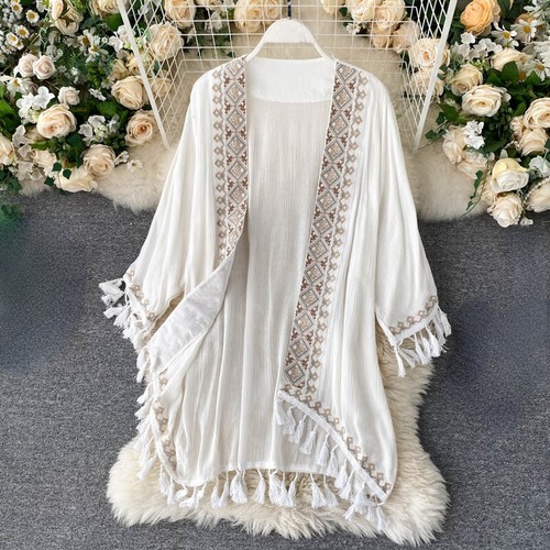 Lady embroidery cardigan coat - lady,