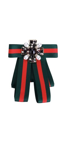 Ribbon brooch green - ribbon,