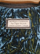 One Of A Kind Tiger-Patch Crushed Velvet Shoulder Bag From COVENT GARDEN, LONDON
