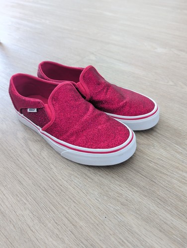 Vans womens pink glitter slip - womens,