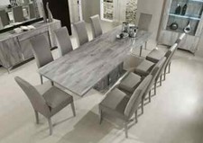 Alexa High Gloss Grey Italian Extending Dining Table with 6 Chairs