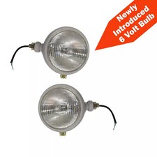 6V Pair Grey Head Light Fits