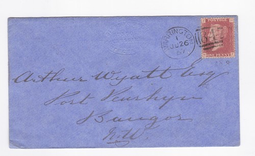 1867 penny red stamp - red,