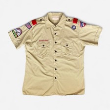 Boy Scouts of America Short Sleeve Shirt 2XL Beige Vintage Retro Streetwear