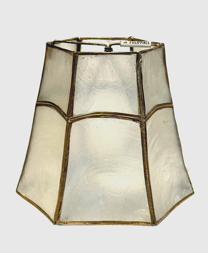 Vintage capiz shell and brass - shell,