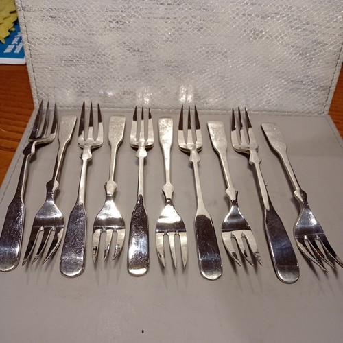 Set solid silver forks - of,