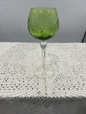 Bohemian Green Hock/Wine Glass