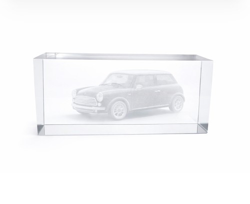 Crystal glass mini cooper - glass,