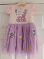 NEW Monsoon - 18 - 24 Months - Lilac Bunny & Flower Embellished Disco Dress