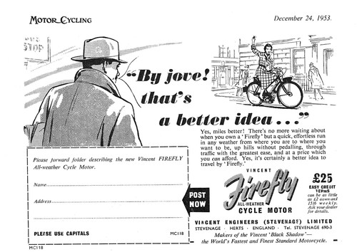 1953 advert for - 1953, vincent