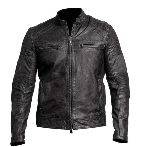 Men motorcycle biker leather - men's,