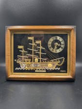 Cutty Sark Steampunk Style Clock - Metal Look Nautical Galleon sailing ship
