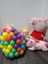 Peppa Pig Large, Lala Teletubbies, Unicorn Plush Toy, 160x Balls For Pit, Bundle