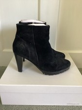 Ladies Karen Millen Black Mottled Effect Ankle Boots, UK Size 6, EU 39, Good Con