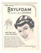 BRYLFOAM HAIR SHAMPOO  (BRYLCREEM)  :  Original Vintage 1950 Advert ~ POST FREE
