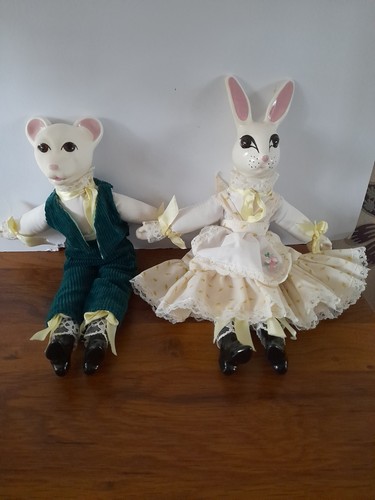 Ceramic dolls rabbit - &, bear