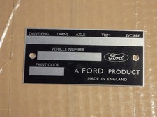 FORD CHASSIS PLATE 1963-65